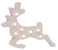 Dekorace MagicHome Vánoce Woodeco, Sobík, 8 LED, 33x24 cm