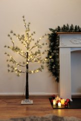 MagicHome Weihnachtsbaum, Kiefer, 48 LED warmweiß, einfache Beleuchtung, verschneit, 120 cm