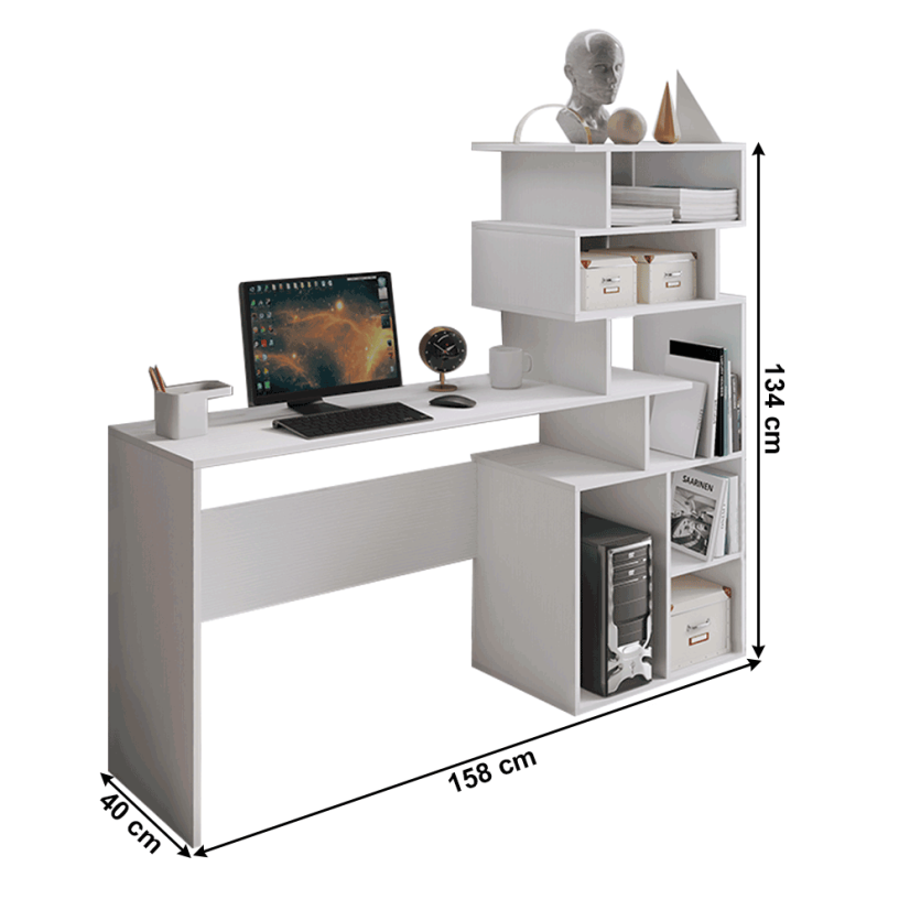 PC-Schreibtisch, weiß, MAXIM