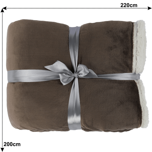 Obojstranná deka, hnedá, 200x220, ANKEA TYP 1