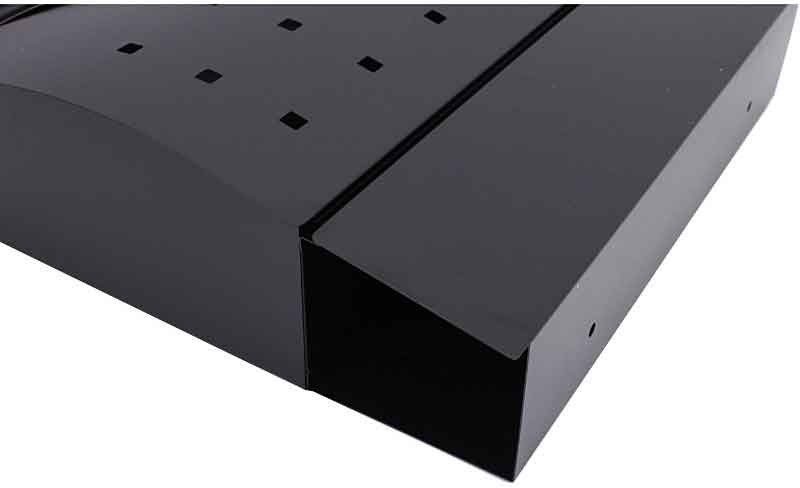 Briefkasten, 34x10x37,5cm, halbrunder schwarzer Edelstahl, XL-TOOLS
