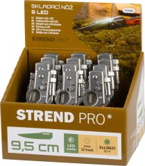 Strend Pro XL121901 kés, 210 mm, összecsukható, LED világítással, Sellbox 12 db