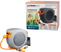 Strend Pro Premium kolut za cev, stenski, avtomatski 1/2", z vrtno cevjo L-35+2 m