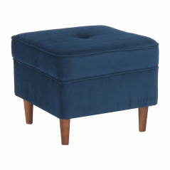Moderner Hocker, Blau/Walnuss, RUFINO 3 NEU