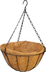 Strend Pro vješalica, držač za saksije, čelik/kokos, viseća, s lancem i vješalicom, 30 cm (akce)