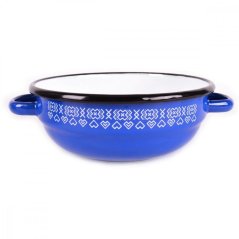 Kmečka skleda emajlirana 18 cm/1l dekor Čičmany KLC