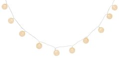 MagicHome Cotton Balls Weiße Kette, 10x LED warmweiß, PE/Baumwolle, 2xAA, einfache Beleuchtung, Beleuchtung, L-1,35 m