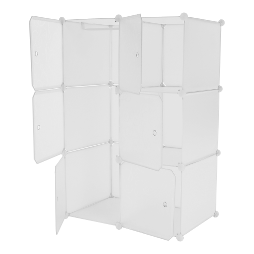 Praktická modulární skříň, bílá/vzor, ZERUS