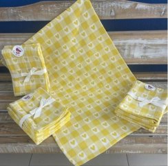 Utěrka kuchyňská bavlněná tkaná Super soft žlutá 3ks, 50x70cm, 270 g/m2