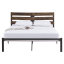 Doppelbett mit Lattenrost, rustikale Eiche/Metall, 180x200, ANEYA