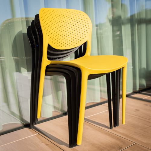 Stohovatelná židle, žlutá, FEDRA NEW