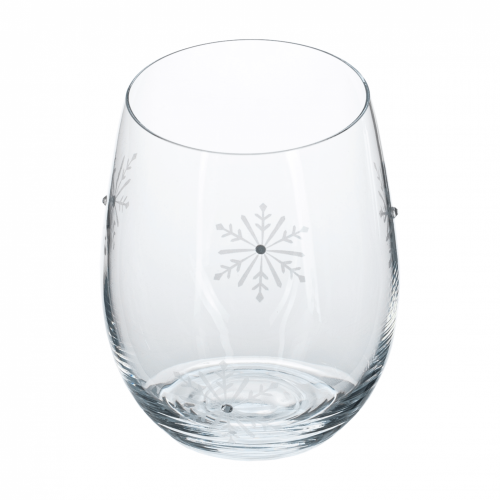 TEMPO-KONDELA SNOWFLAKE STRIK, čaše, set 4 kom, s kristalima, 530 ml