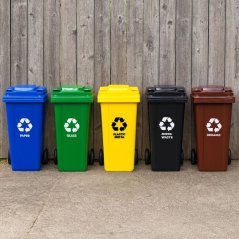 Container de gunoi 120L albastru cu roți