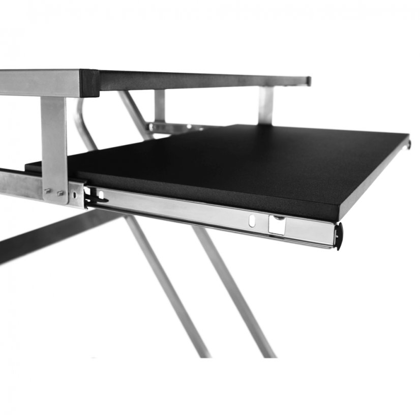 PC-Schreibtisch, Schwarz+Silber, JOFRY