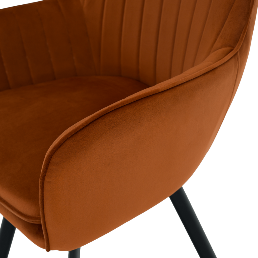 Designer-Sessel, Terrakotta-Samtstoff, AURIL