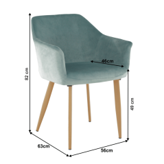Kreslo, látka mentolová/buk, ODOVEL - AKCIA
