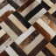 Luxusní kožený koberec, hnědá/černá/béžová, patchwork, 140x200, KŮŽE TYP 2