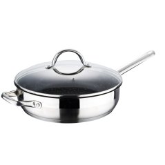Panvica s mramorovým povrchom a pokrievkou GOURMET 24 cm nerez