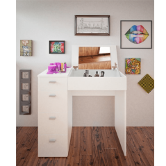 Schminktisch, Schminktisch, weiß, BELINA