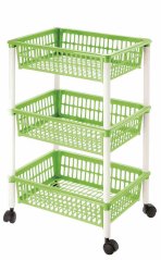 Regál UH 3-poschodový 40X29XH62CM limetkový na kolieskach "Mito 3" TONTARELLI