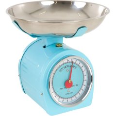 Cântar mecanic de bucătărie albastru cu ac roșu până la 5 kg