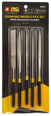 Sada diamantových pilníkov 4 x 160 mm s rukoväťou, 5-dielna sada, XL-TOOLS