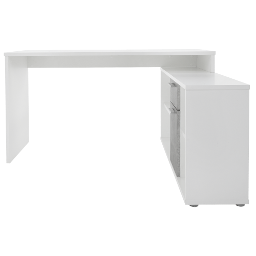 Stół komputerowy, biały/beton, NOE NOWOŚĆ