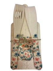 Doska /lopár drevená s dvoma obracačkami dekor kvietky mix