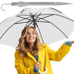Przezroczysty biały parasol (akce)