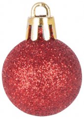 Koule MagicHome Vánoce, 12 ks, 3 cm, červené, na vánoční stromek