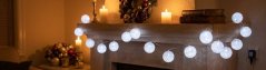 MagicHome Cottonball-Kette, Weiß, 16 LED kaltweiß, IP20, einfache Beleuchtung, Beleuchtung, L-3 m