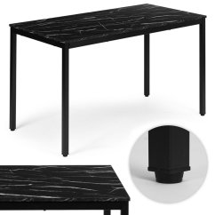 Masă de bucătărie Sală de mese pentru 4-5 persoane Masă pentru calculator 120x60 cm Marmură neagră ModernHome (akce)
