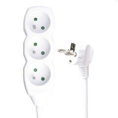Kabelverlängerung 250V 3m/3 Z/ Weiß KLC