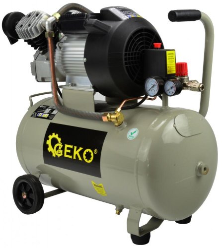 Kompresor oleju, 2-tłokowy, 2,2 kW, 410 l/min, zbiornik powietrza 50 litrów, GEKO