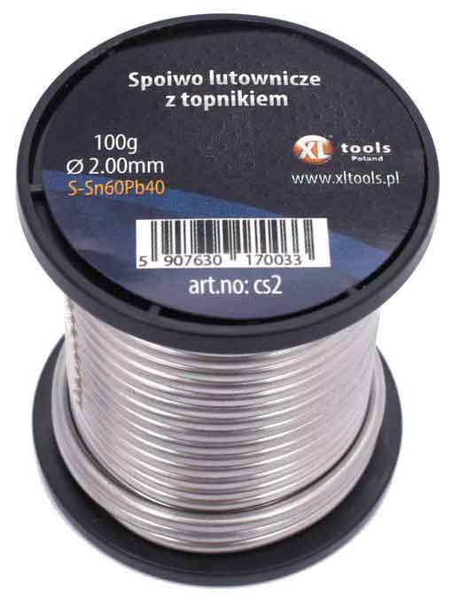 Weichlot Sn97Cu3, Durchmesser 2,0 mm, 100 g, Flussmittel SW26, XL-TOOLS
