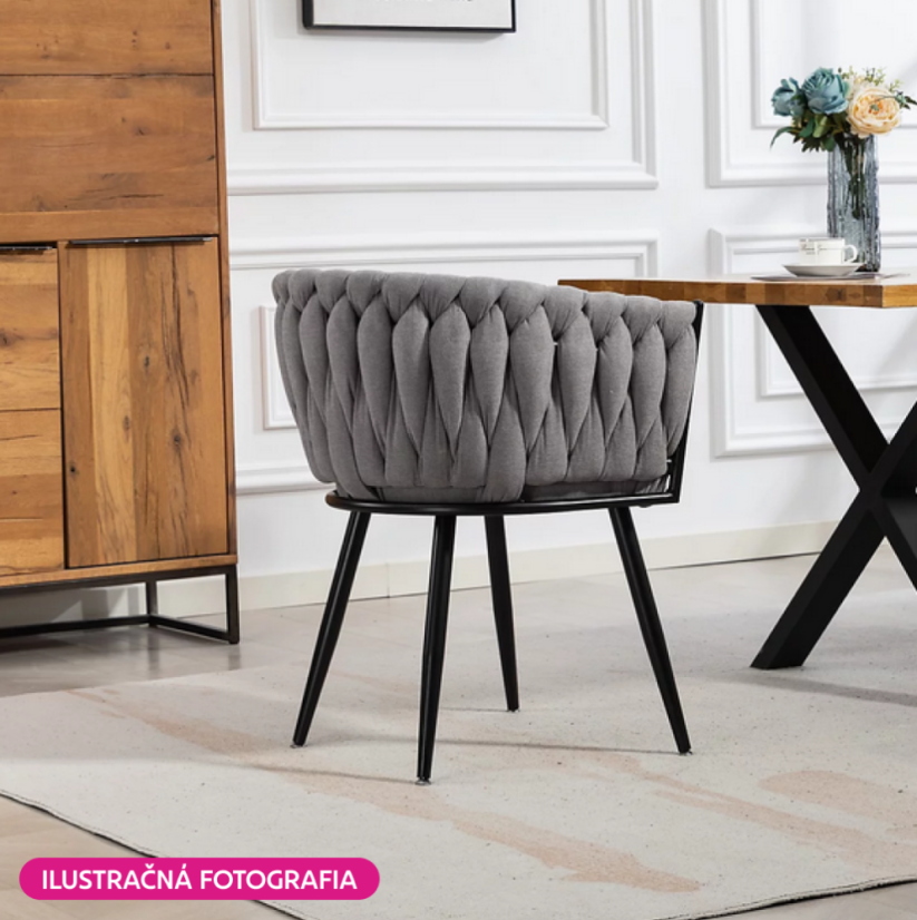 Esszimmerstuhl, dunkelgrauer Samtstoff/schwarz, BLER (akce) (akce)