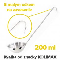 Kuhinjska zajemalka nerjaveče jeklo 200ml/10cm, dolžina 35cm, kolimax KLC