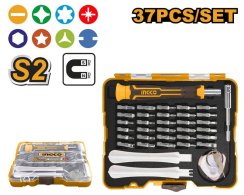 Skrutkovač jemný s bitmy S2 sada 37ks INGCO Industrial