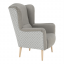 Fotel designerski, tkanina, cappuccino/wzór, BELEK