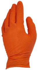 Nitrilhandschuhe orange, 50er Set, Größe M, SOLID GRIP, GEKO