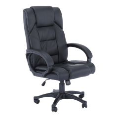 Pisarniški stol, črno eko usnje, SIEMO NEW