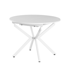 Raztegljiva jedilna miza, bela, 100x100-140x75 cm, ABERO TIP 1