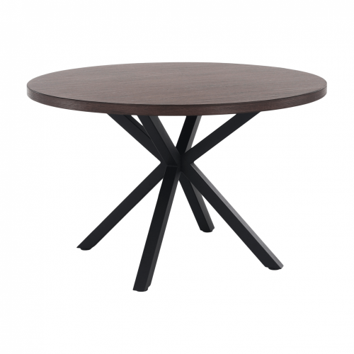 Stół do jadalni, ciemny dąb/czarny, średnica 120 cm, MEDOR