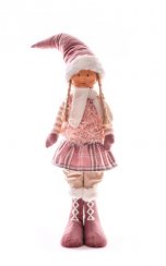 Dekorace MagicHome Vánoce, Dívka, růžové, 75 cm