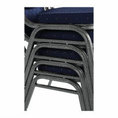 Stuhl, stapelbar, Stoff blau/graues Gestell, JEFF 2 NEU