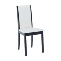 Krzesło do jadalni, wenge/biała ekoskóra, VENIS NEW