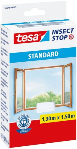 tesa® Standardnetz, 130x150 cm, gegen Insekten und Mücken, für Fenster, weiß