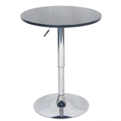 Barska miza z nastavljivo višino, črna, premer 60 cm, BRANY 2 NOVO