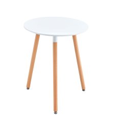 Étkezőasztal, fehér/bükk, átmérő 60 cm, ELCAN NEW TYP 1 (akció)