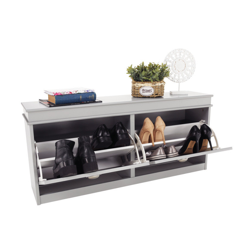 Schuhregal, 2-reihig, grau, SEBER TYP 4 (akce)